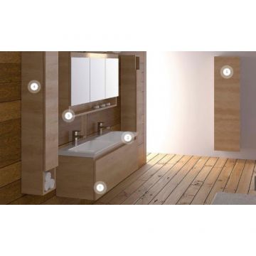 Mobilier SPACE 120cm cu lavoar dublu QUATTRO 81 Karag20 - Culoare ice oak 8902