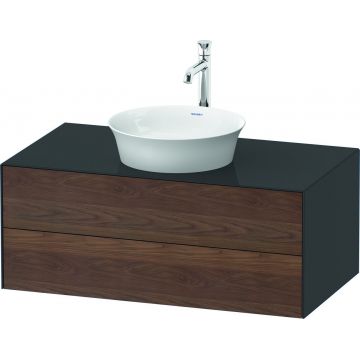 Dulap baza Duravit White Tulip cu 2 sertare pentru lavoar tip bol 100cm American Walnut Solid Wood