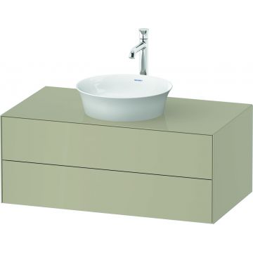 Dulap baza Duravit White Tulip cu 2 sertare pentru lavoar tip bol 100cm Taupe High Gloss