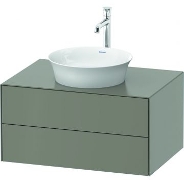 Dulap baza Duravit White Tulip cu 2 sertare pentru lavoar tip bol 80cm Stone Grey Satin Matt Lacquer