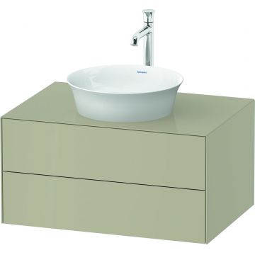 Dulap baza Duravit White Tulip cu 2 sertare pentru lavoar tip bol 80cm Taupe High Gloss