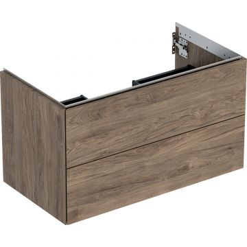 Dulap baza Geberit ONE cu 2 sertare 90cm nuc AmericanHickory / Melamina structura lemnoasa