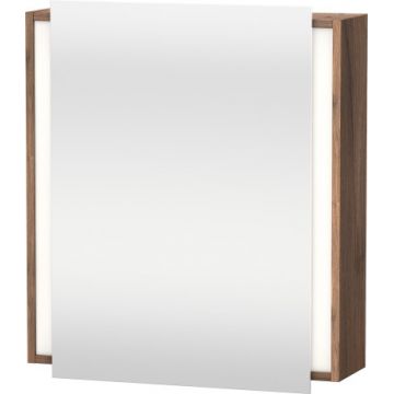 Dulap cu oglinda si iluminare Duravit Ketho 65x75cm deschidere dreapta nuc