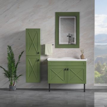 Set mobilier baie Bari  3 piese  100 cm  verde